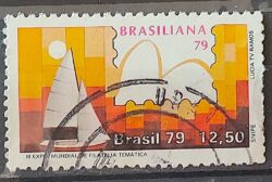 C 1089 Selo Brasiliana Veleiro Esporte Iatismo 1979 Circulado 4