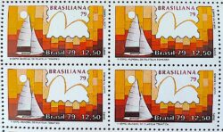 C 1089 Selo Brasiliana Veleiro Esporte Iatismo 1979 Quadra