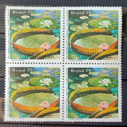 C 1091 Selo Parque Nacional da Amazonia Flora Vitoria Regia 1979 Quadra