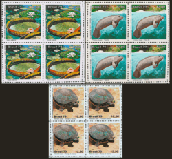 C 1091 Selo Parque Nacional da Amazonia Flora Vitoria Regia 1979 Serie Completa Quadra