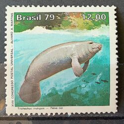 C 1092 Selo Parque Nacional da Amazonia Fauna Peixe Boi 1979