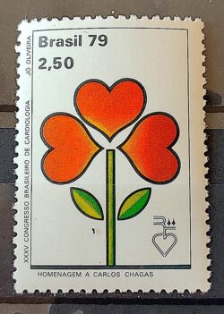 C 1096 Selo Congresso de Cardiologia Saude Carlos Chagas 1979