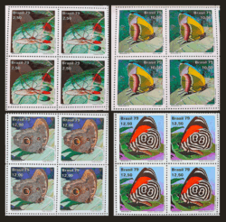 C 1098 Selo Dia do Selo Brasiliana 79 Borboleta 1979 Serie Completa Quadra