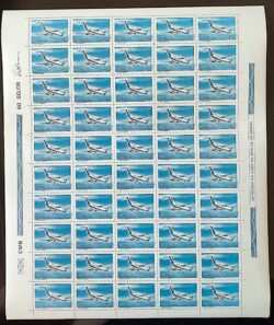 C 1102 Selo 10 Anos da Embraer Aviao Aviacao 1979 Folha