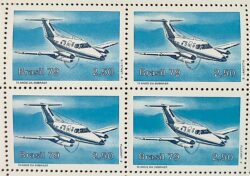 C 1102 Selo 10 Anos da Embraer Aviao Aviacao 1979 Quadra