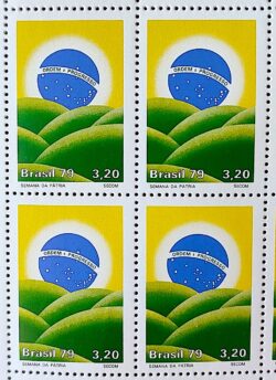 C 1103 Selo Semana da Patria Bandeira 1979 Quadra