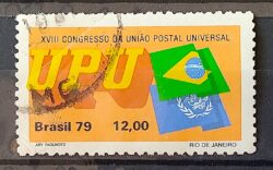C 1108 Selo Congresso da UPU Uniao Postal Universal Servico Postal Bandeira 1979 Circulado