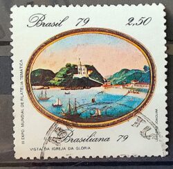 C 1110 Selo Pinturas do Rio de Janeiro Igreja da Gloria Arte 1979 Circulado 12