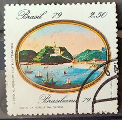 C 1110 Selo Pinturas do Rio de Janeiro Igreja da Gloria Arte 1979 Circulado 15