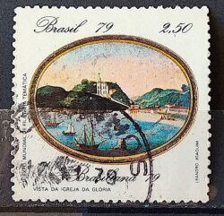 C 1110 Selo Pinturas do Rio de Janeiro Igreja da Gloria Arte 1979 Circulado 2