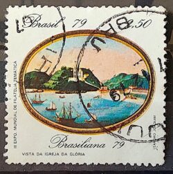 C 1110 Selo Pinturas do Rio de Janeiro Igreja da Gloria Arte 1979 Circulado 4