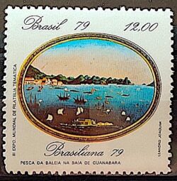 C 1111 Selo Pinturas do Rio de Janeiro Pesca da Baleia Arte 1979