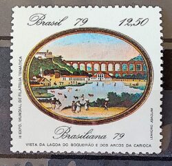 C 1112 Selo Pinturas do Rio de Janeiro Lagoa e Arcos Arte 1979