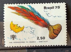 C 1121 Selo Ano da Crianca Infantil Peteca 1979