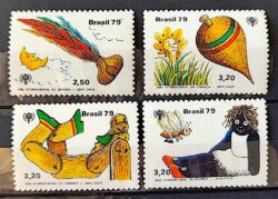 C 1121 Selo Ano da Crianca Infantil Peteca 1979 Serie Completa