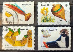 C 1121 Selo Ano da Crianca Infantil Peteca 1979 Serie Completa Circulado 1