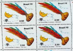 C 1121 Selo Ano da Crianca Infantil Peteca 1979 Serie Completa Quadra