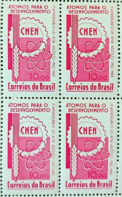 C 495 Selo Atomos para o Desenvolvimento CNEM 1963 Quadra