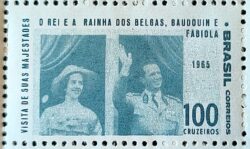 C 542 Selo Rei e Rainha da Belgica Baudouin e Fabiola Monarquia 1965