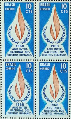 C 592 Selo Ano Internacional dos Direitos Humanos 1968 Quadra