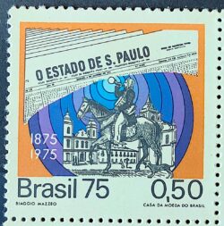 C 872 Selo Centenario Jornal O Estado de Sao Paulo Jornalismo 1975
