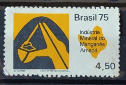 C 875 Selo Recursos Economicos Economia Manganes 1975 Circulado 4