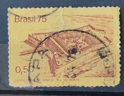 C 877 Selo Fortalezas Coloniais Reis Magos RN Militar 1975 Circulado 1