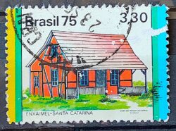 C 886 Selo Habitacoes no Brasil Casa SC 1975 Circulado 1
