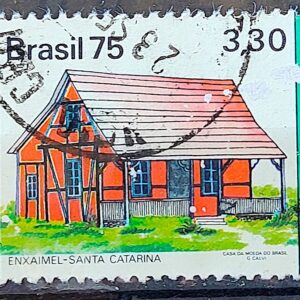 C 886 Selo Habitacoes no Brasil Casa SC 1975 Circulado 1