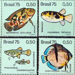 C 887 Selo Peixes de Agua Doce 1975 Serie Completa