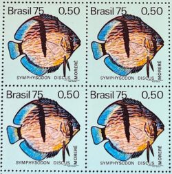 C 890 Selo Peixes de Agua Doce Morere 1975 Quadra