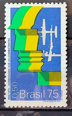 C 891 Selo 30 Anos da Vitoria Ex Combatentes da FEB Militar Aviao 1975