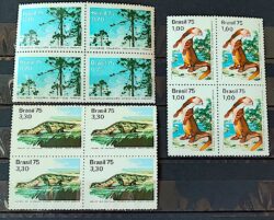 C 892 Selo Presevacao da Flora e da Fauna Pinheiros Jacare Ariranha 1975 Serie Completa Quadra