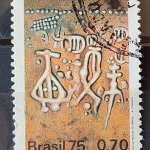 C 895 Selo Arqueologia Brasileira Inscricao Rupestre 1975 Circulado 1