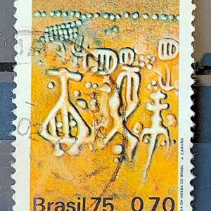 C 895 Selo Arqueologia Brasileira Inscricao Rupestre 1975 Circulado 2