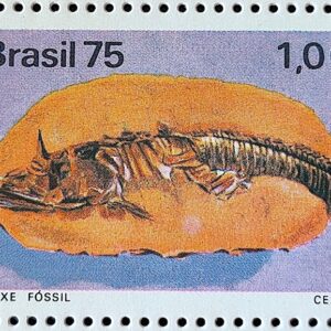 C 897 Selo Arqueologia Brasileira Peixe Fossil 1975