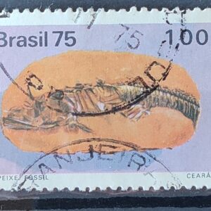 C 897 Selo Arqueologia Brasileira Peixe Fossil 1975 Circulado 1
