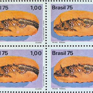 C 897 Selo Arqueologia Brasileira Peixe Fossil 1975 Quadra