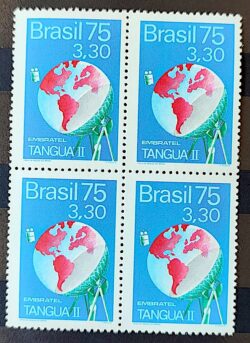 C 904 Selo Estacao Terrena de Tangua Comunicacao Mapa 1975 Quadra