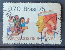 C 909 Selo Dia do Livro Crianca Literatura Educacao 1975 Circulado 1