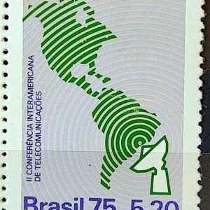 C 912 Selo Conferencia Interamericana de Telecomunicacoes Comunicacao Mapa 1975