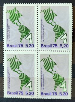 C 912 Selo Conferencia Interamericana de Telecomunicacoes Comunicacao Mapa 1975 Quadra