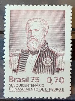 C 915 Selo Sesquicentenario Dom Pedro Chefe de Estado Personalidade Monarquia 1975
