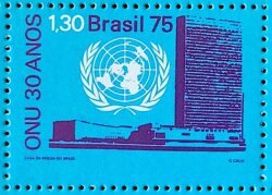 C 920 Selo Aniversario da ONU Mapa 1975
