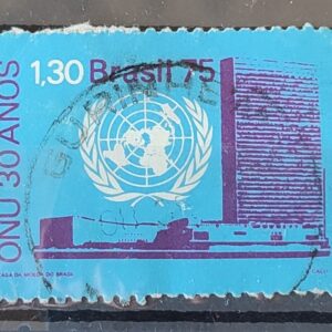 C 920 Selo Aniversario da ONU Mapa 1975 Circulado 2