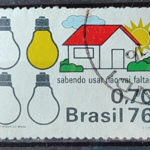 C 921 Selo Presevacao de Recursos Economicos Energia Eletricidade 1976 Circulado 1