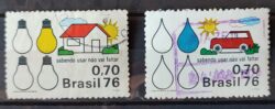 C 921 Selo Presevacao de Recursos Economicos Energia Eletricidade Carro 1976 Serie Completa Circulado 3