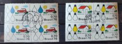 C 921 Selo Presevacao de Recursos Economicos Energia Eletricidade Carro 1976 Serie Completa Quadra CBC e CPD