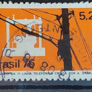 C 925 Selo Centenario do Telefone Comunicacao 1976 Circulado 1