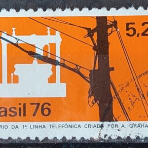 C 925 Selo Centenario do Telefone Comunicacao 1976 Circulado 2